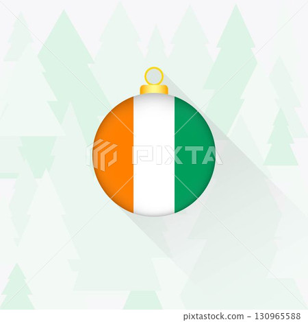 Ivory Coast National Flag Christmas Decoration. 130965588