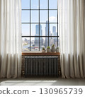 Vintage black metal loft window 130965739