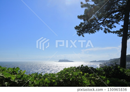 View of Enoshima from Inamuragasaki in Kamakura, Kanagawa Prefecture 130965836