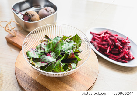 beet leaf salad beet leaf salad 130966244