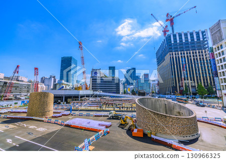 Tokyo cityscape, Japan, September 17th. View of Shinjuku Station and the Nishi-Shinjuku 1-Chome district project...towards a new era 130966325