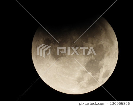 Moon floating in the night sky (full moon 4) total lunar eclipse 130966866