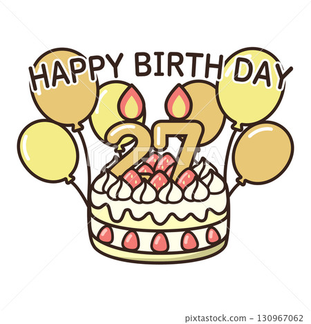 生日蛋糕黃色20-29 130967062