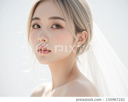 Woman in wedding dress 130967282