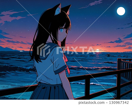 有貓耳朵的女孩 130967342