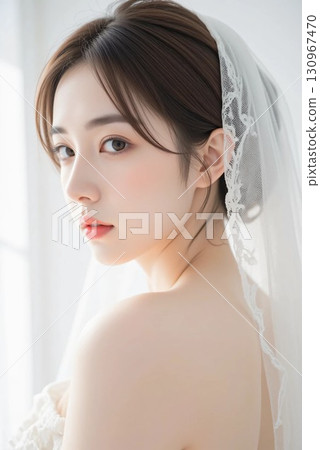 Woman in a bridal dress 130967470