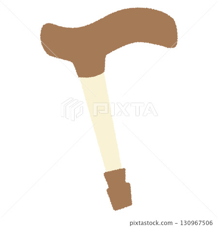 Hand-drawn illustration of a walking stick 130967506