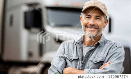 A portrait of a man track driver 130967774