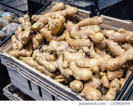 Vegetable section: Ginger 130968049