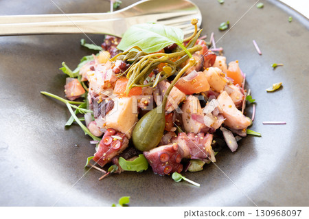 Delicious European octopus seafood salad Delicious European octopus seafood salad 130968097