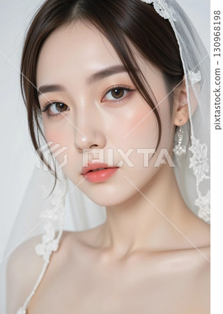 Woman in wedding dress 130968198