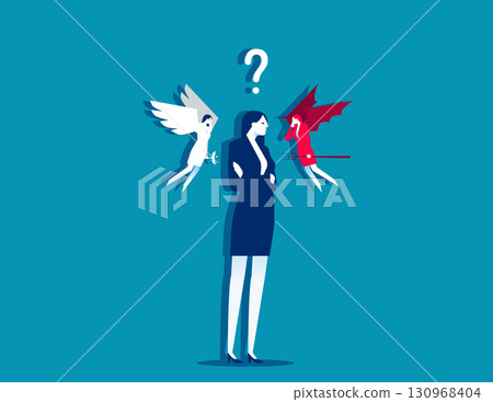 Choice. Difficult decision of businesswoman 130968404