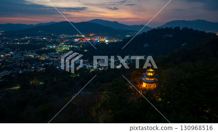 Aerial view of scenery Khao Rang viewpoint at twilight. 130968516