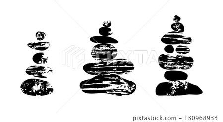 Balanced stone cairns Balanced stone cairns 130968933
