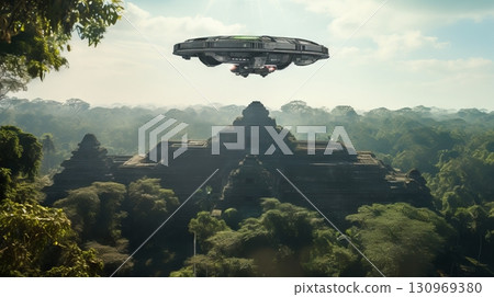 A uap sighting over an ancient temple 130969380