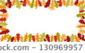 Autumn background with oak leaves and acorns 130969957