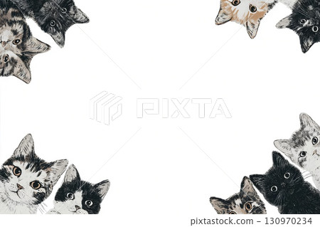 Cute kitten frame Cute kitten frame 130970234