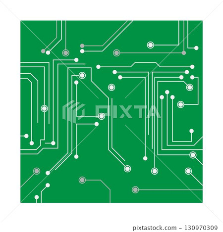 Modern microchip and circuit icon 130970309