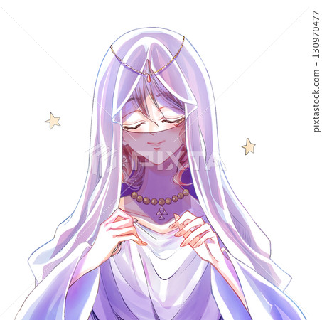 算命女士舉起她的手面紗 130970477