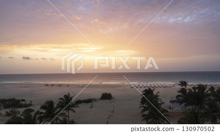 Panorama of Praia the Chaves beach at sunset 130970502