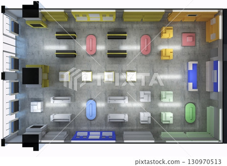 commercial premises, shop, interior visualization, 3D illustration commercial premises, shop, interior visualization, 3D illustration 130970513