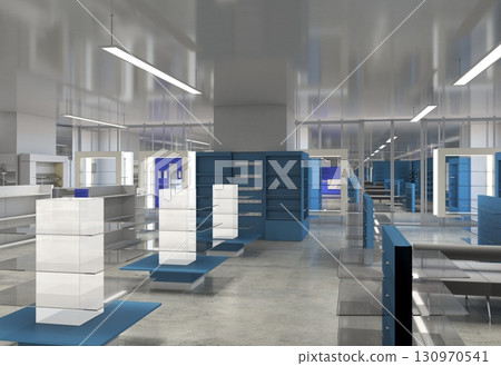 commercial premises, shop, interior visualization, 3D illustration commercial premises, shop, interior visualization, 3D illustration 130970541