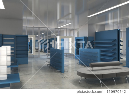 commercial premises, shop, interior visualization, 3D illustration commercial premises, shop, interior visualization, 3D illustration 130970542
