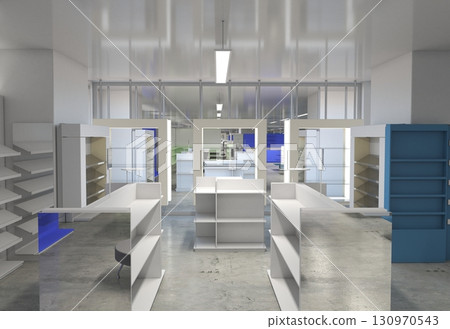 commercial premises, shop, interior visualization, 3D illustration commercial premises, shop, interior visualization, 3D illustration 130970543