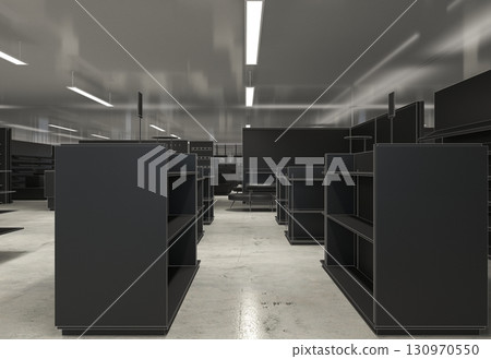 commercial premises, shop, interior visualization, 3D illustration 130970550