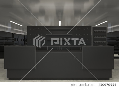 commercial premises, shop, interior visualization, 3D illustration 130970554