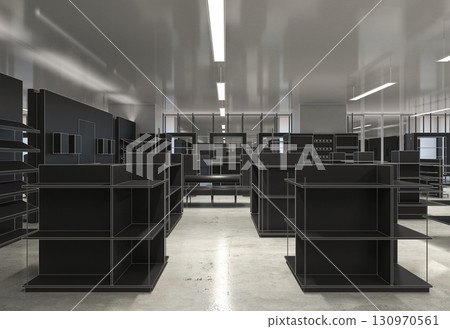 commercial premises, shop, interior visualization, 3D illustration 130970561