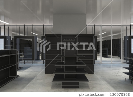 commercial premises, shop, interior visualization, 3D illustration 130970568