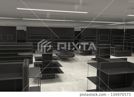 commercial premises, shop, interior visualization, 3D illustration commercial premises, shop, interior visualization, 3D illustration 130970573