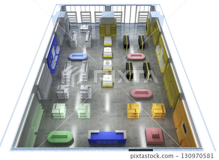 commercial premises, shop, interior visualization, 3D illustration commercial premises, shop, interior visualization, 3D illustration 130970581