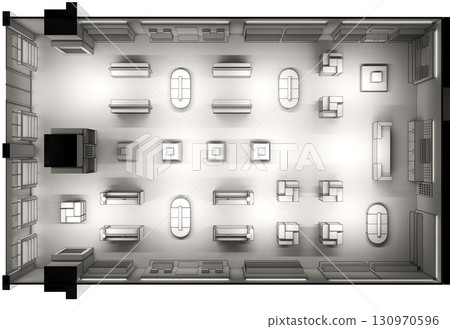 commercial premises, shop, interior visualization, 3D illustration commercial premises, shop, interior visualization, 3D illustration 130970596