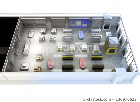 shopping mall, interior visualization, 3D illustration shopping mall, interior visualization, 3D illustration 130970622