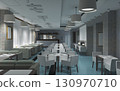 restaurant, interior visualization, 3D illustration 130970710