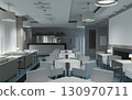 restaurant, interior visualization, 3D illustration 130970711