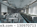 restaurant, interior visualization, 3D illustration 130970713