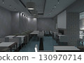 restaurant, interior visualization, 3D illustration 130970714