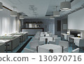 restaurant, interior visualization, 3D illustration 130970716