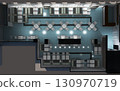 restaurant, interior visualization, 3D illustration 130970719