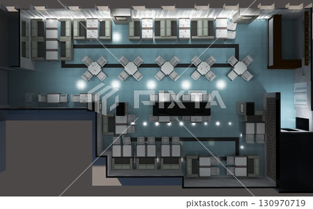 restaurant, interior visualization, 3D illustration restaurant, interior visualization, 3D illustration 130970719