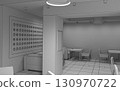 restaurant, interior visualization, 3D illustration 130970722