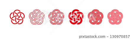 Plum Mizuhiki Set, editable plum Mizuhiki in single, double, and triple layers, and solid Mizuhiki set 130970857