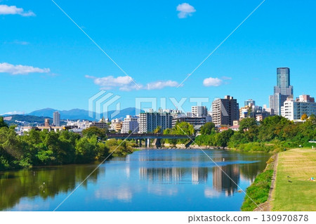 仙台市街景（廣瀨川下游流域）[宮城縣仙台市] 130970878