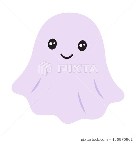 cartoon ghost isolated, flat style 130970961