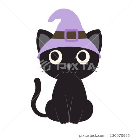 halloween black cat, flat style halloween black cat, flat style 130970965