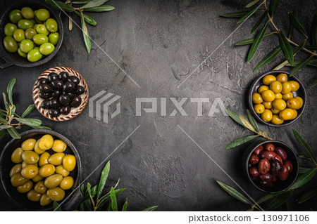 Green and black olives Green and black olives 130971106