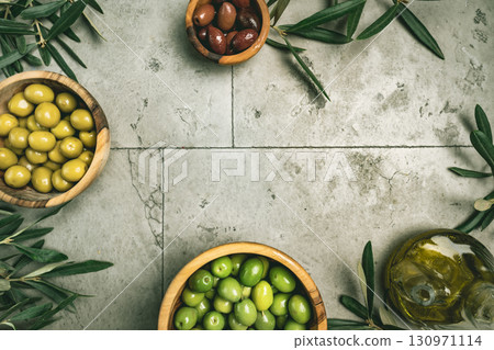 Green and black olives Green and black olives 130971114